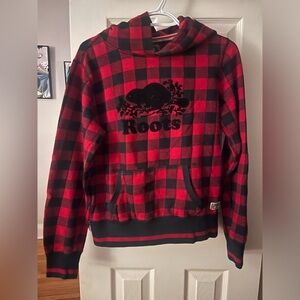 Roots hoodie - Buffalo print (red and black)